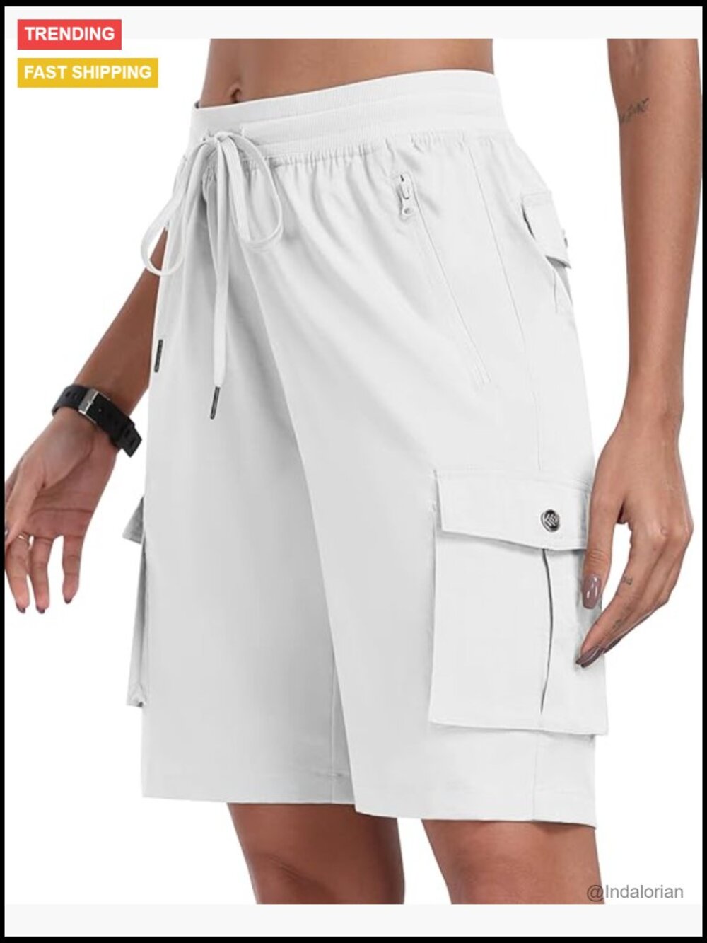 Women's 10" Hiking Cargo Shorts Lightweight Quick Dry 6 Pockets